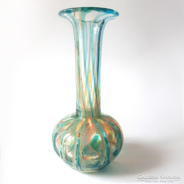 Molino ~16cm x 6cm glass mid century art glass signed molino