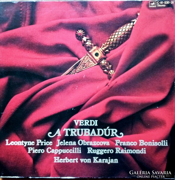 Verdi: the troubadour (karajan-obrazcova-bonisolli) 3 vinyl lp boxes flawless
