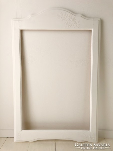 Solid wood picture frame with mirror with glitter pattern
