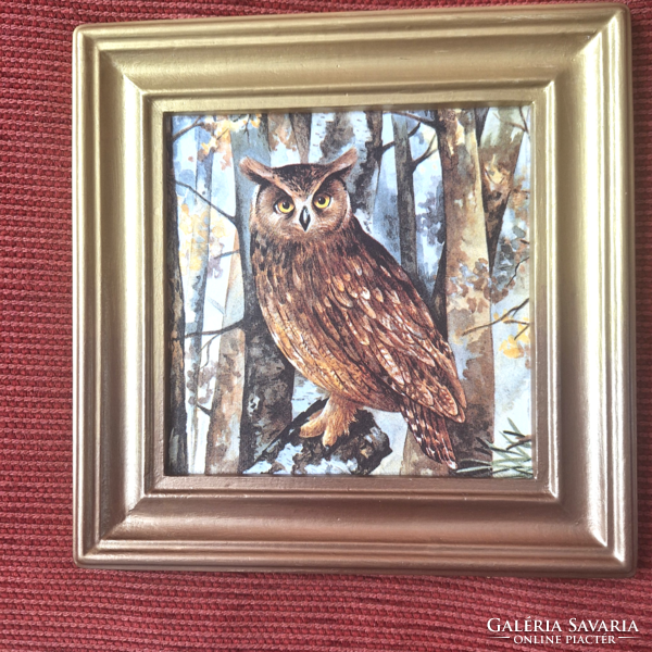Decoupage picture owl picture, wall picture