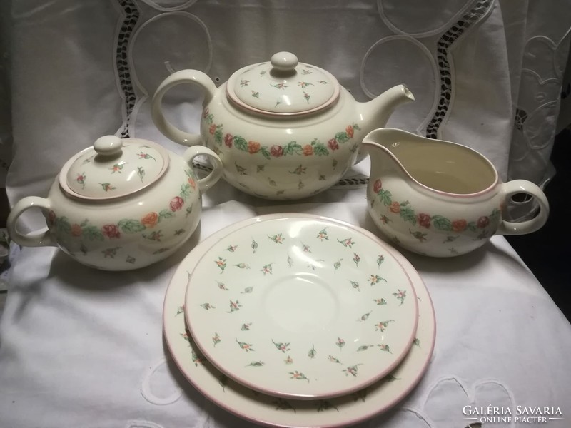 Vintage Laura Ashley Rosebud porcelán szervírozó szett