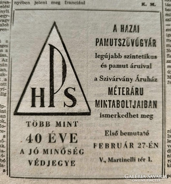 1964 October 10 / Hungarian nation / newspaper - Hungarian / daily. No.: 27476