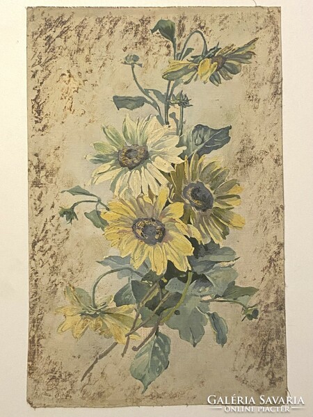 Flower - antique oil canvas painting