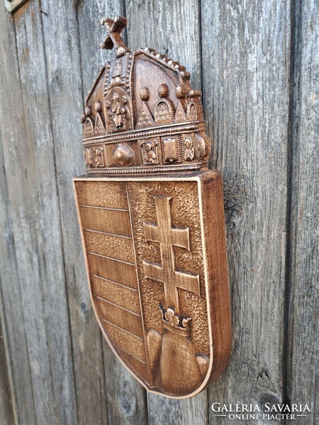 Carved coat of arms of Hungary
