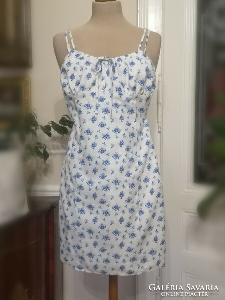Primark size 36 blue and white 100% cotton floral dress