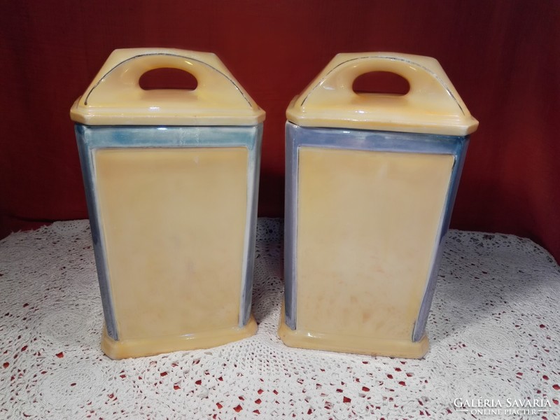 Large porcelain containers.