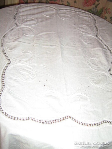 Wonderful huge sewn embroidery tablecloth