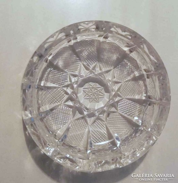 Tiny, richly decorated crystal ashtray
