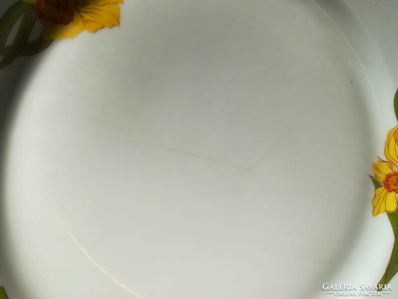 Alföldi porcelán sárga nárciszos lapos és mély tányér