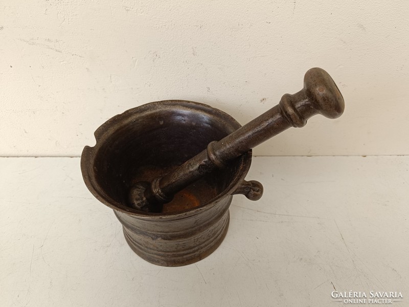 Antik patika konyhai eszköz vas mozsár gyógyszerész szerszám 18. - 19. század 747 8727