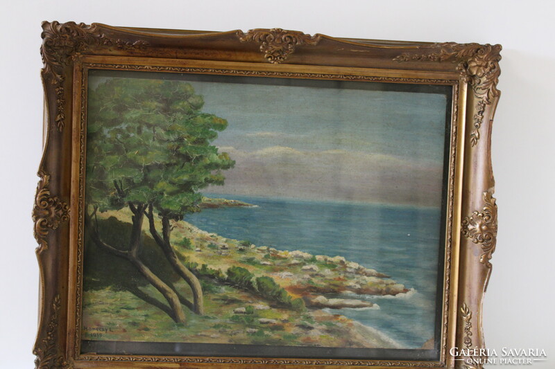 Tengerpart - monéczy l. 1939 - Oil painting