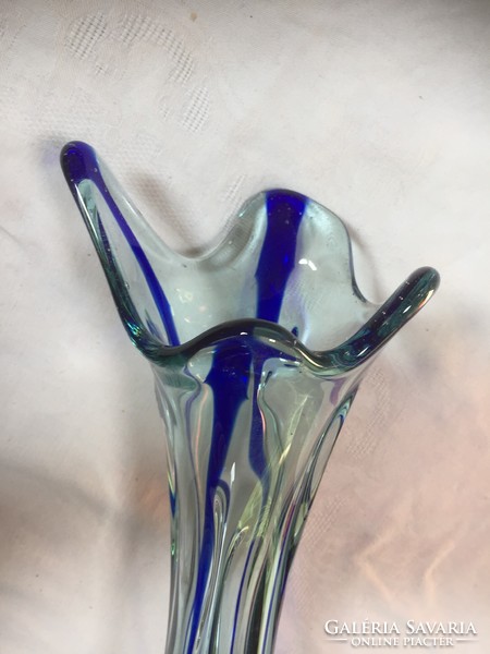 Huge handmade marked Polish crystal glass vase - n18