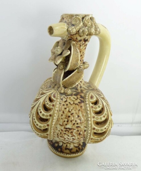 Zsolnay ivory glazed jug around 1860