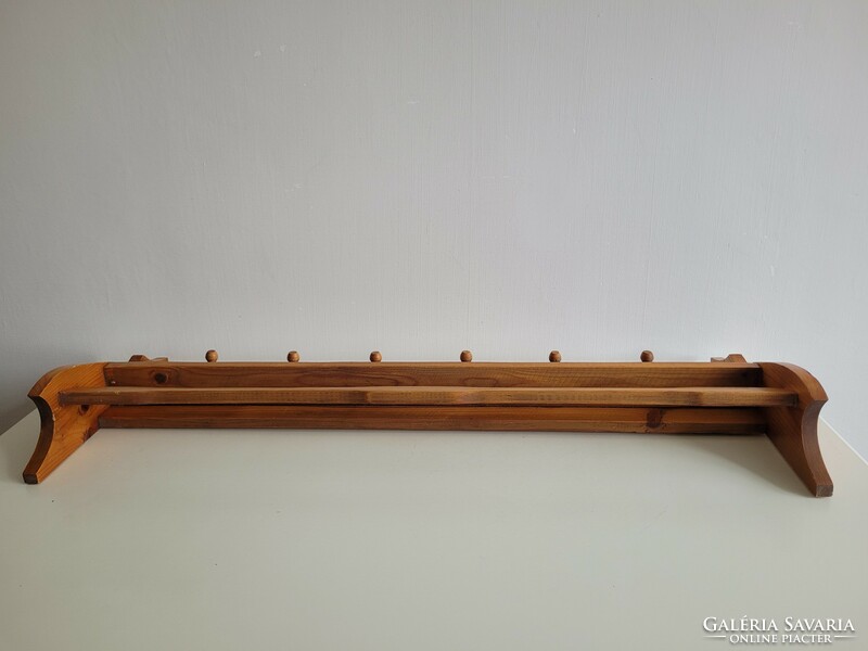 90 Cm old folk wooden wall shelf cup holder plate holder wall shelf