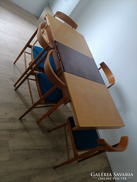 Jitona ton Czech Czechoslovakia dining table with 5 chairs chair retro mid century