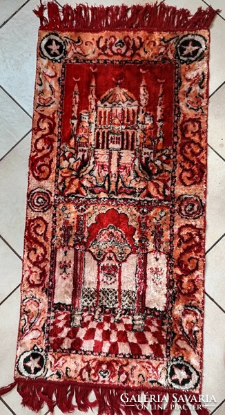 Eastern cleaned prayer rug, silk carpet