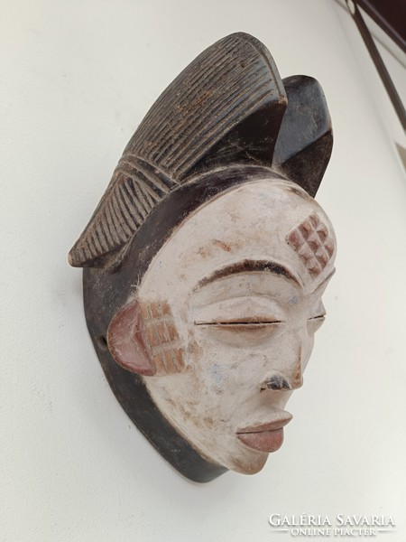 Antique African patinated wooden mask Punu ethnic group grain African mask 740 drums 44 8726