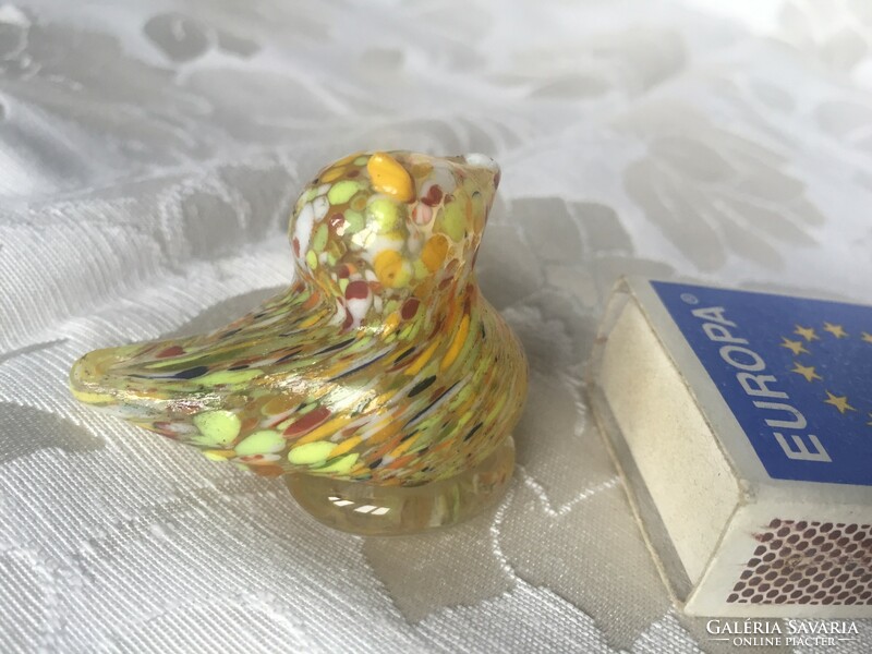 Special Murano mini, miniature glass bird, birdie, glass ornament, ornamental object, paperweight with video
