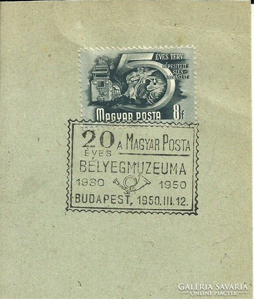 Occasional stamp = 20 years old stamp museum of the Hungarian Post, Budapest (12. Iii. 1950)