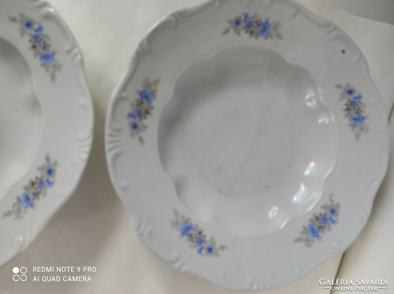 Pécs porcelain plates with a blue pattern
