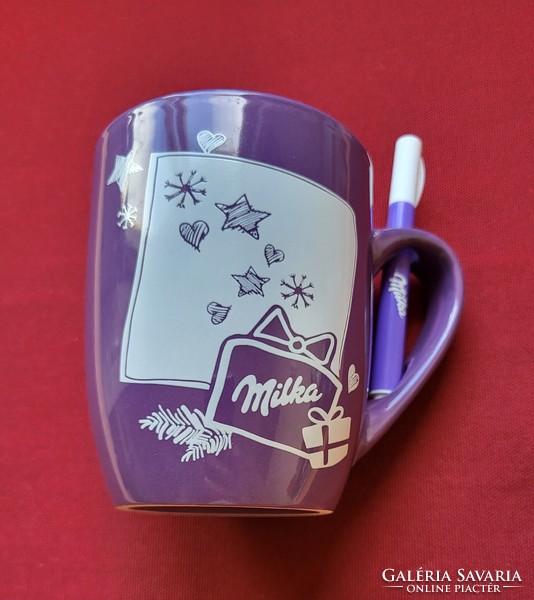 Milka írható bögre csésze tollal karácsonyi
