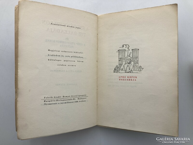 A szegény Villon tíz balladája, 1940 / Hincz Gyula rajzaival - Bibliophil kiadvány