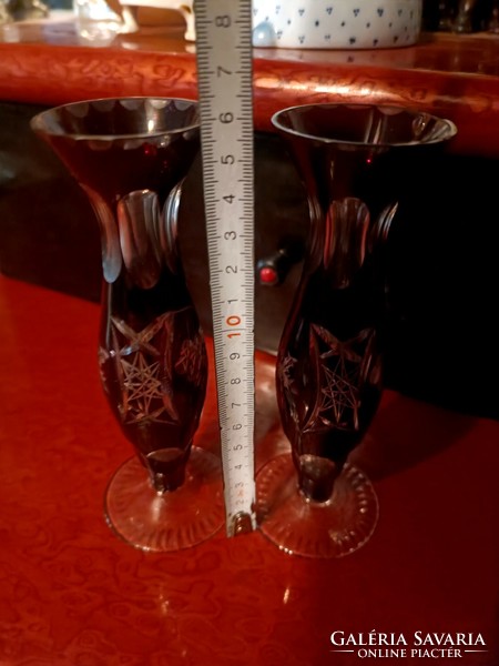 Burgundy polished glass vase