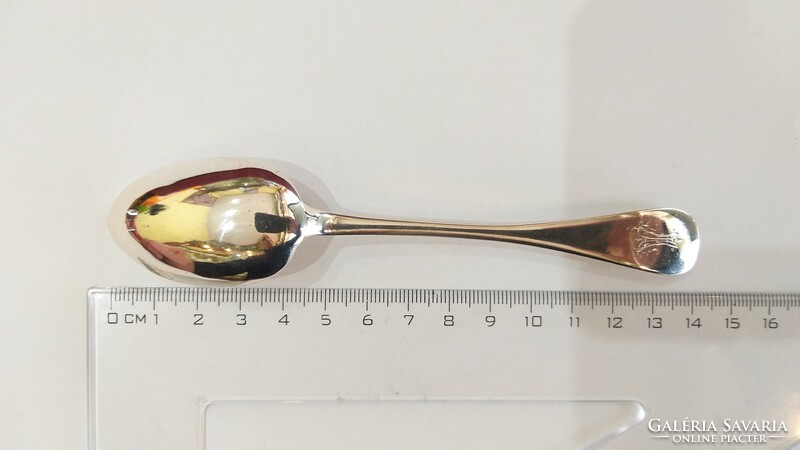 Antique silver spoon with Diana head, with coat of arms! (Ezt. 24/15.)