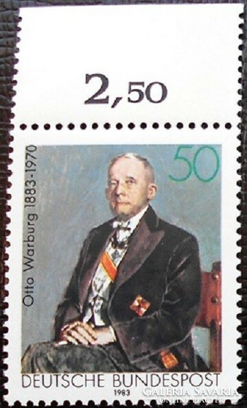 N1184sz / Németország 1983 Otto Warburg vegyész bélyeg postatiszta ívszéli összegzőszámos