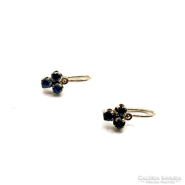 0179. Old girl's earrings with blue stone