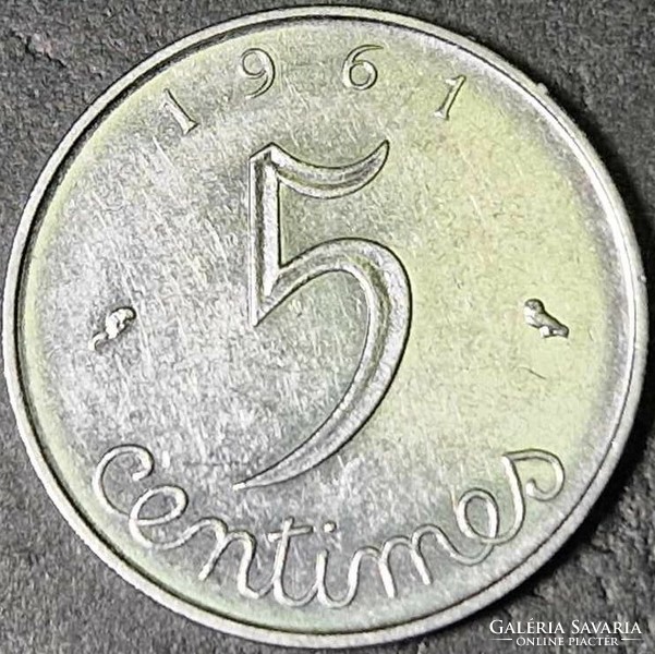 Franciaország 5 centime, 1961.