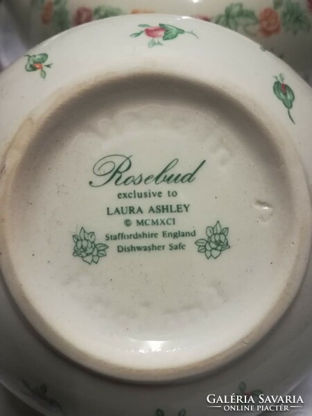 Vintage Laura Ashley Rosebud porcelán szervírozó szett
