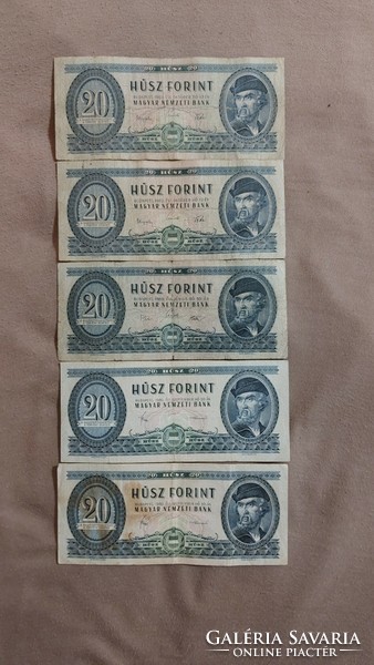 Twenty forint lot! 1962-62-69-80-80.