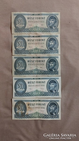 Húsz forint LOT! 1962-62-69-80-80.