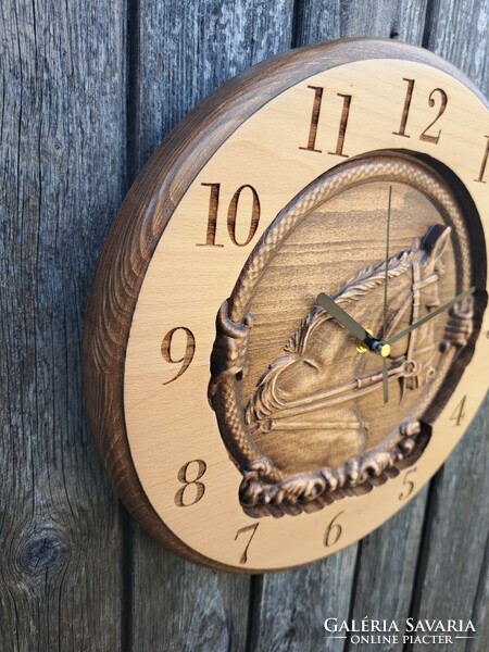 Wooden horse wall clock