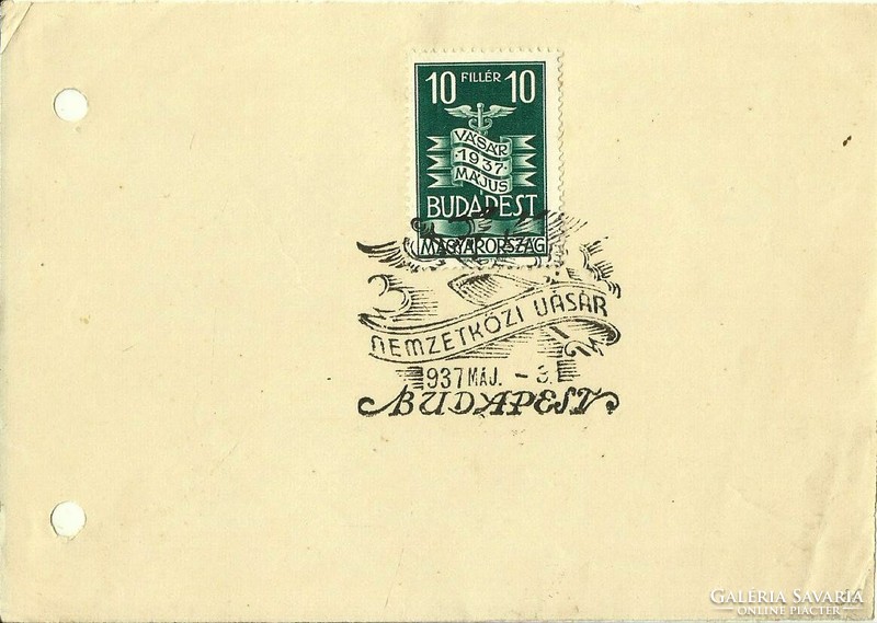 Occasional stamp = international fair Budapest (May 3, 1937)
