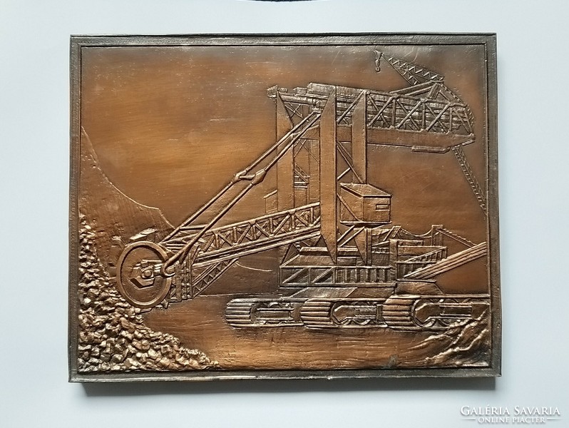 Wall picture, exterior carving, pressed copper plate.