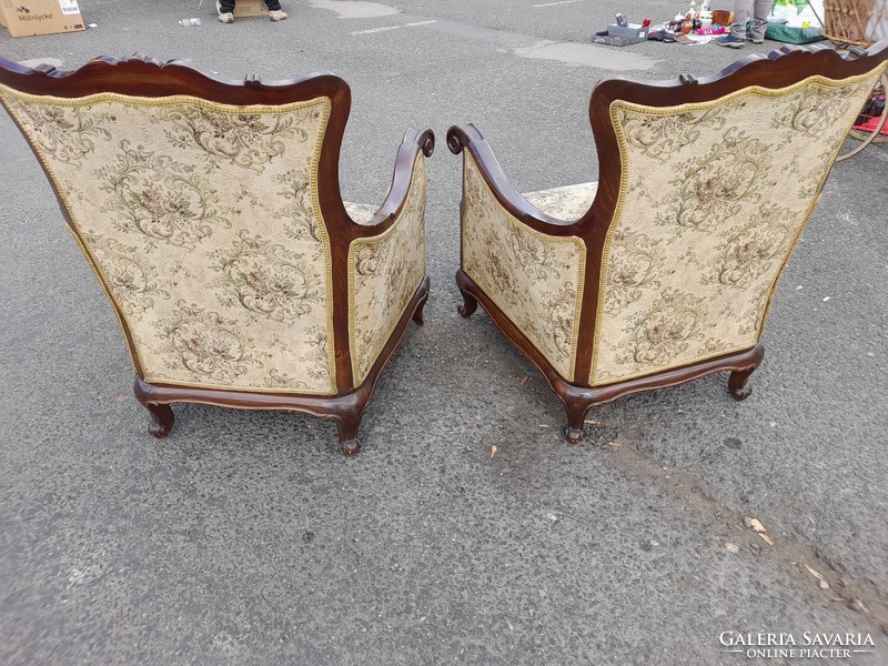 Pair of old 19th century neo-baroque armchairs.