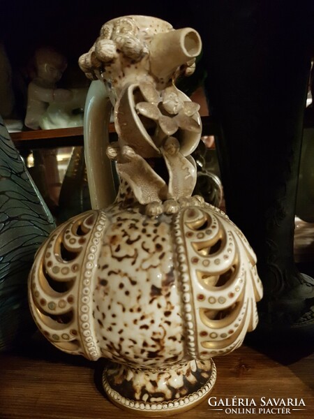 Zsolnay ivory glazed jug around 1860