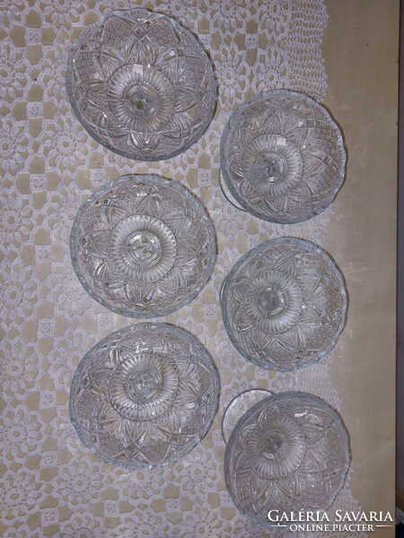 Frosted glass glasses, dessert glass, large size, 6 pcs