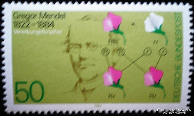 N1199 / Germany 1984 gregor mendel scientist stamp postal clerk
