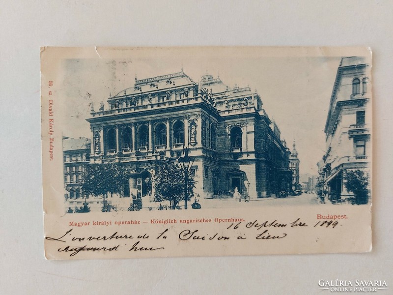 Postcard Budapest 1899 Hungarian Royal Opera House