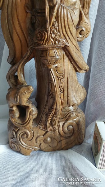 Eastern wooden statue, goddess statue 29 cm.