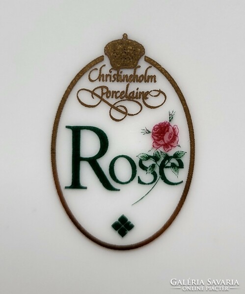 Christineholm Rose német porcelán reggeliző kávés teás szett csésze csészealj kistányér rózsa minta
