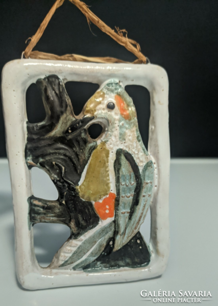 Bird figurine wall-hanging ceramic