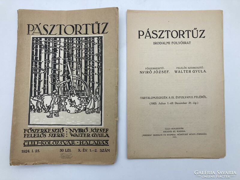 Pasztortuz, 1924. - With an engraving by Károly Kós on the title page and the seal of Tichy Kálmán