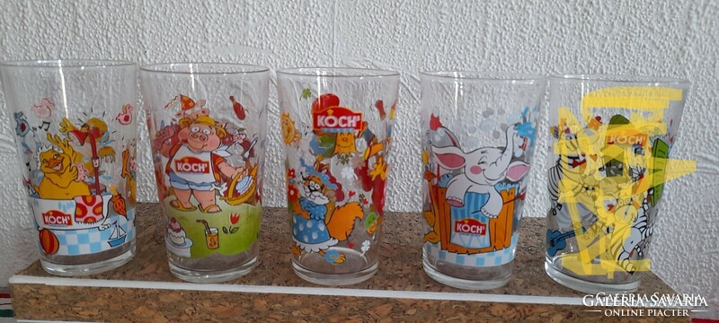 Retro gyerek üveg pohár - Koch és egyéb pohár Frissítve!!!