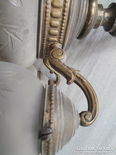 Antique, copper/bronze 5-arm chandelier for a high-class apartment