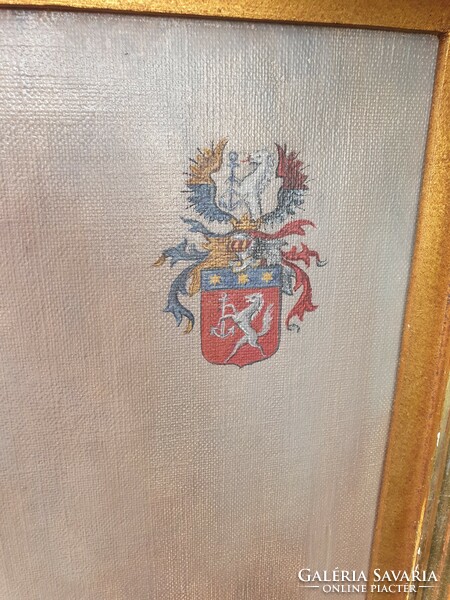 Bieder female portrait with coat of arms