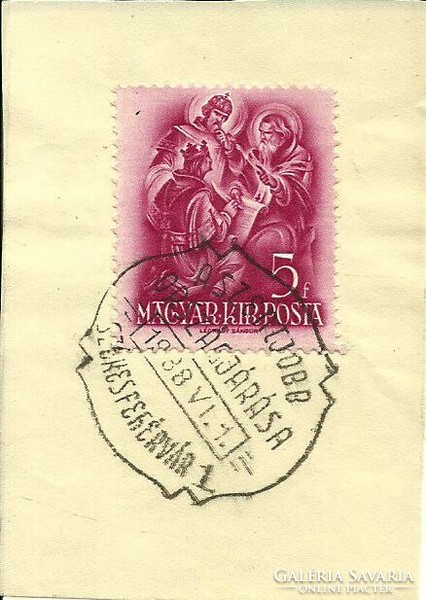 Alkalmi bélyegzés = A SZENTJOBB ORSZÁGJÁRÁSA, SZÉKESFEHÉRVÁR 1 (1938. VI. 1.)